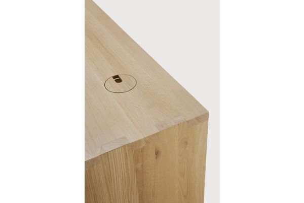 U DESK - VARNISHED OAK - RECTANGULAR - WITH CABLE 