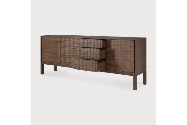 SONO SIDEBOARD - VARNISHED TEAK - LIGHT BROWN 