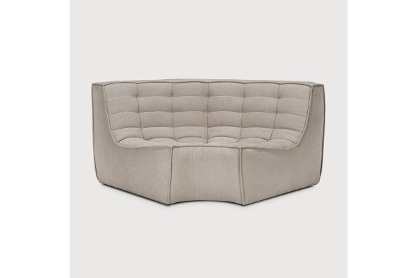 N701 MODULAR SOFA - ECRU ECO FABRIC - 90° ROUND 