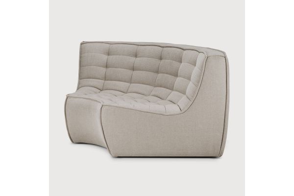N701 MODULAR SOFA - ECRU ECO FABRIC - 90° ROUND 
