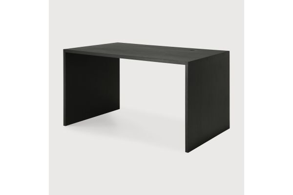 U DESK - VARNISHED OAK - RECTANGULAR - WITH CABLE 