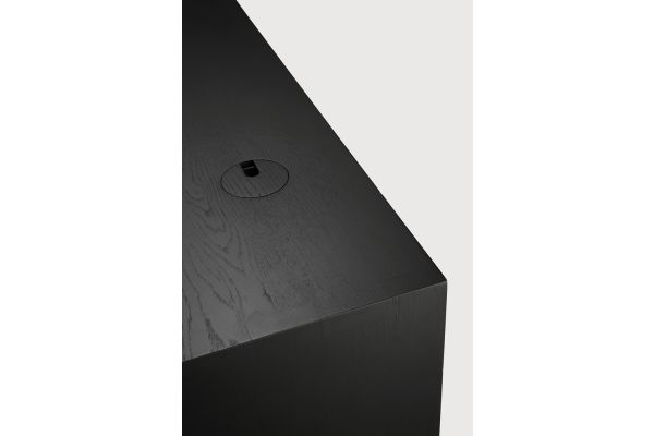 U DESK - VARNISHED OAK - RECTANGULAR - WITH CABLE 