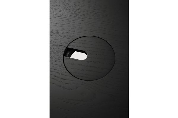 U DESK - VARNISHED OAK - RECTANGULAR - WITH CABLE 