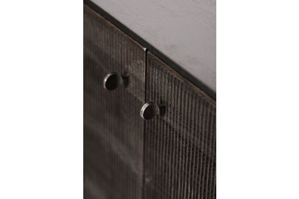 GROOVES CUPBOARD - VARNISHED TEAK - OFF BLACK 