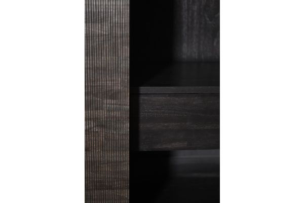 GROOVES CUPBOARD - VARNISHED TEAK - OFF BLACK 