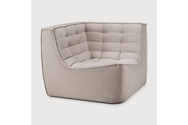 N701 MODULAR SOFA - ECRU ECO FABRIC - 90° SQUARE 