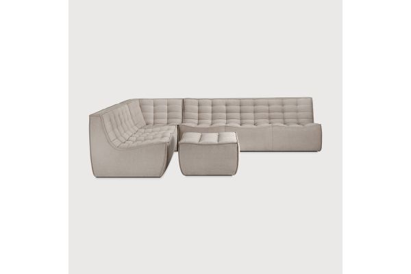 N701 MODULAR SOFA - ECRU ECO FABRIC - 90° SQUARE 