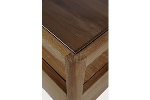 SPINDLE BEDSIDE TABLE - RECLAIMED TEAK - 1 DRAWER 