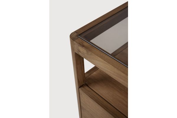 SPINDLE BEDSIDE TABLE - RECLAIMED TEAK - 1 DRAWER 