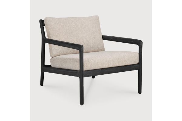 JACK OUTDOOR LOUNGE CHAIR - VARNISHED TEAK - BLACK