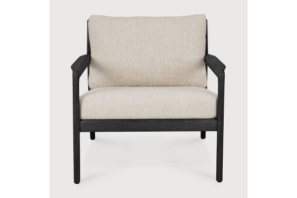 JACK OUTDOOR LOUNGE CHAIR - VARNISHED TEAK - BLACK
