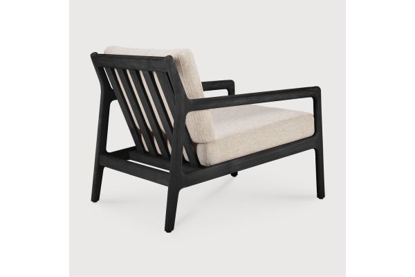 JACK OUTDOOR LOUNGE CHAIR - VARNISHED TEAK - BLACK