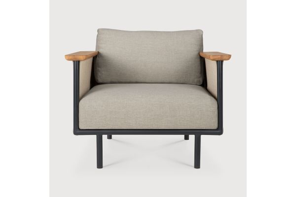 CORBEY OUTDOOR LOUNGE CHAIR - ALUMINIUM - BLACK 