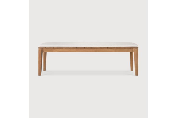 BOK OUTDOOR BENCH - TEAK - OFF WHITE FABRIC 