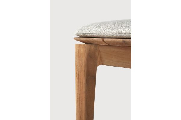 BOK OUTDOOR BENCH - TEAK - OFF WHITE FABRIC 