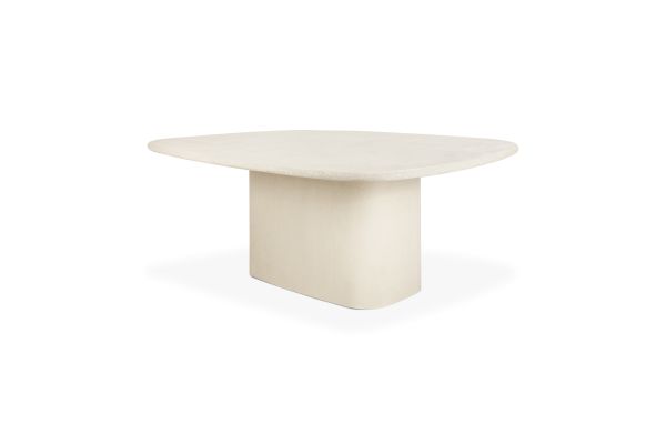 ELEMENTS DINING TABLE - VARNISHED MICROCEMENT - OFF WHITE - PEBBLE SHAPE 200 X 143 X 76 26426
