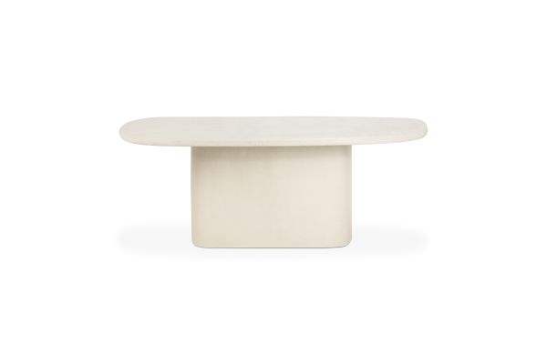 ELEMENTS DINING TABLE - VARNISHED MICROCEMENT - OFF WHITE - PEBBLE SHAPE 200 X 143 X 76 26426