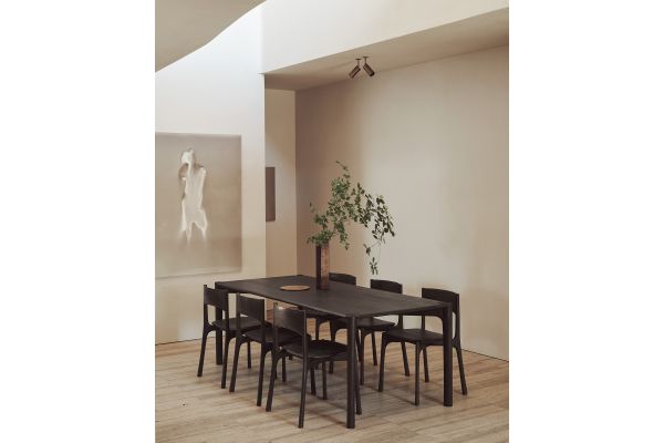 TEAK DARK-BROWN VARNISHED BOK DINNING 180X90 CM