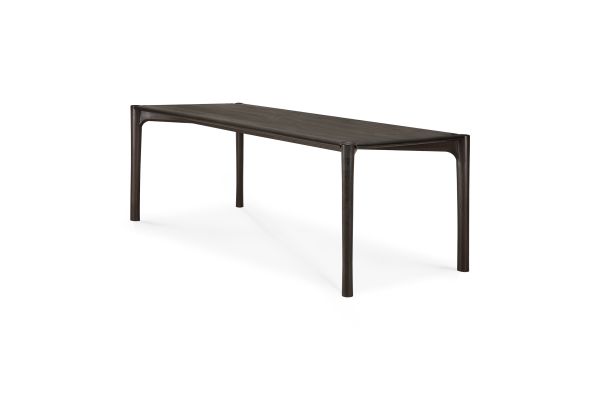 TEAK DARK-BROWN VARNISHED BOK DINNING 220X95