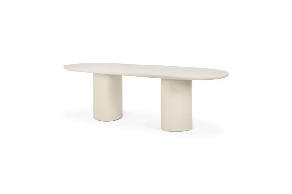 ELEMENTS DINING TABLE - VARNISHED MICROCEMENT - OFF WHITE - OBLONG 240 X 100 X 76 26427