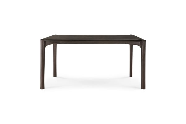 TEAK DARK-BROWN VARNISHED BOK DINNING 160X80 CM