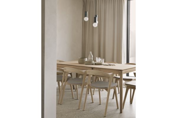 BOK EXTENDABLE DINING TABLE - VARNISHED OAK - RECTANGULAR 120/180 X 90 X 76 55206