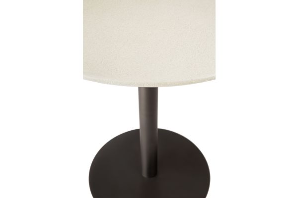 BLEND DINING TABLE - VARNISHED MICROCEMENT TOP - OFF WHITE - DARK BRONZE BASE - ROUND 90 X 90 X 76 2