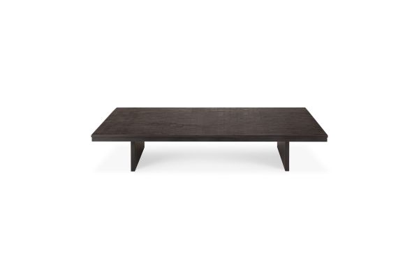 GROOVES COFFEE TABLE - VARNISHED TEAK - OFF BLACK - RECTANGULAR 170 X 120 X 34 12258