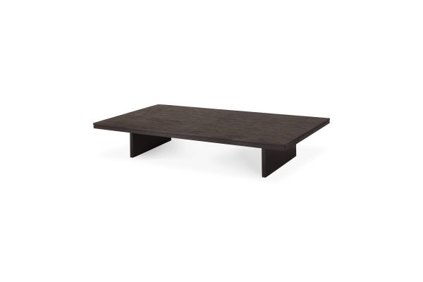 GROOVES COFFEE TABLE - VARNISHED TEAK - OFF BLACK - RECTANGULAR 170 X 120 X 34 12258
