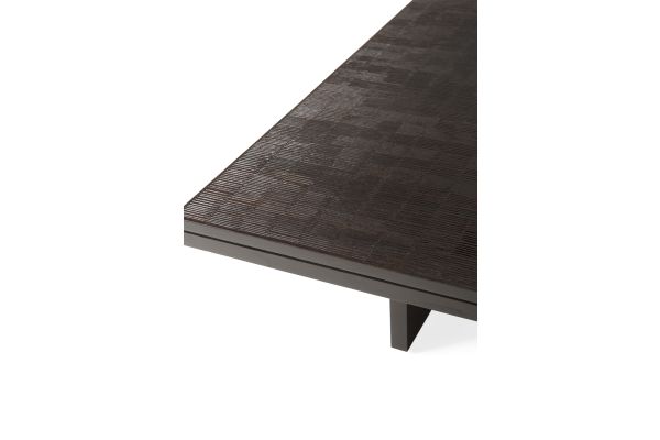GROOVES COFFEE TABLE - VARNISHED TEAK - OFF BLACK - RECTANGULAR 170 X 120 X 34 12258