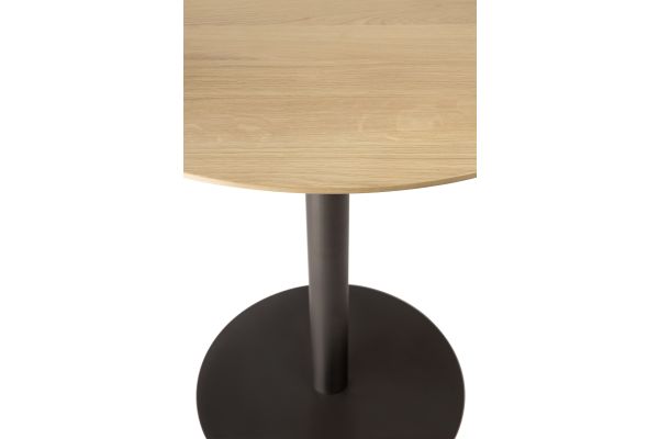 BLEND DINING TABLE - VARNISHED OAK TOP - DARK BRONZE BASE - ROUND 90 X 90 X 76 51948