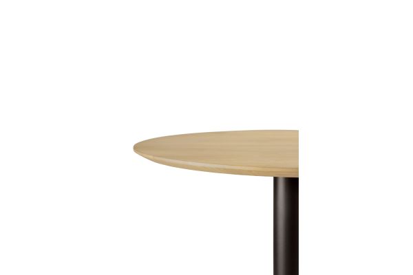 BLEND DINING TABLE - VARNISHED OAK TOP - DARK BRONZE BASE - ROUND 90 X 90 X 76 51948