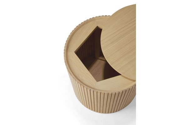 ROLLER MAX SIDE TABLE - OAK - ROUND - REMOVABLE COVER 40 X 40 X 42 50047