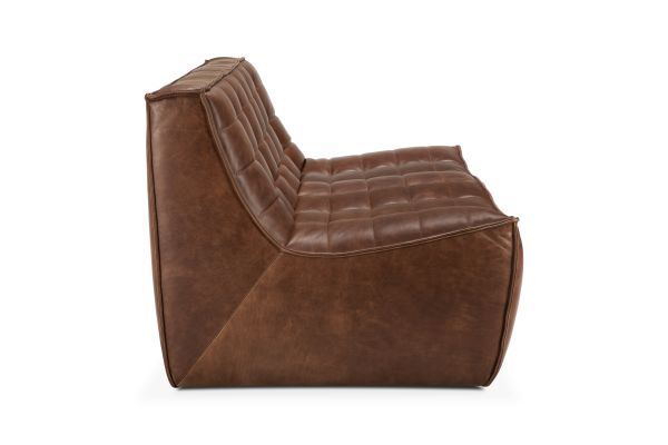 N701 MODULAR SOFA - CHESTNUT LEATHER - 2 SEATER 140 X 91 X 76 20290