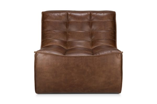 N701 MODULAR SOFA - CHESTNUT LEATHER - 1 SEATER 80 X 91 X 76 20289