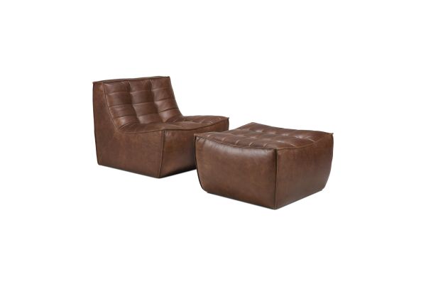 N701 MODULAR SOFA - CHESTNUT LEATHER - 1 SEATER 80 X 91 X 76 20289