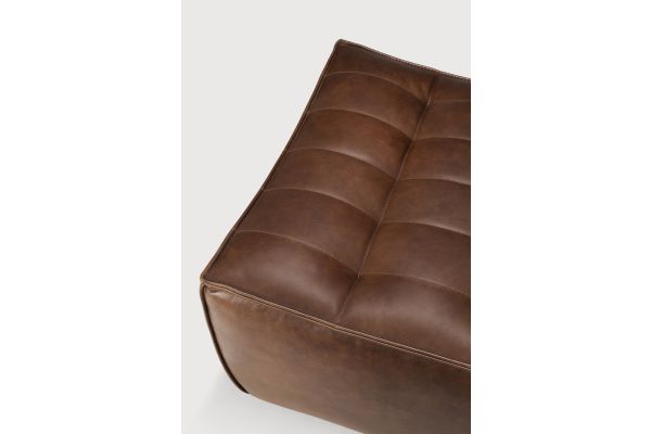N701 FOOTSTOOL - CHESTNUT LEATHER 70 X 70 X 43 20294