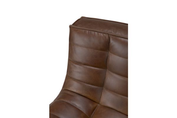 N701 MODULAR SOFA - CHESTNUT LEATHER - 3 SEATER 210 X 91 X 76 20291