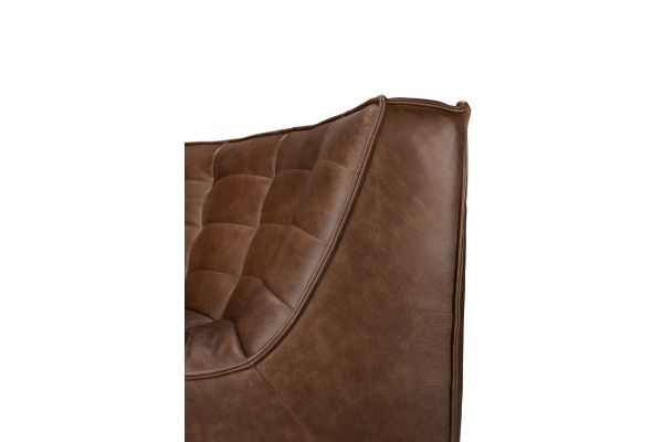 N701 MODULAR SOFA - CHESTNUT LEATHER - 90° ROUND CORNER 120 X 120 X 76 20293