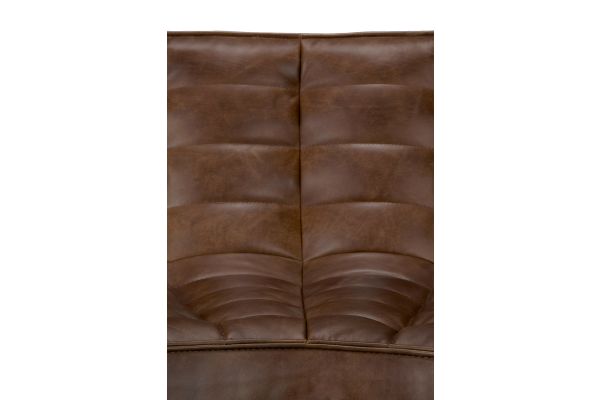 N701 MODULAR SOFA - CHESTNUT LEATHER - 90° ROUND CORNER 120 X 120 X 76 20293