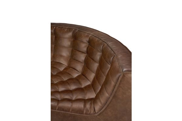 N701 MODULAR SOFA - CHESTNUT LEATHER - 90° ROUND CORNER 120 X 120 X 76 20293