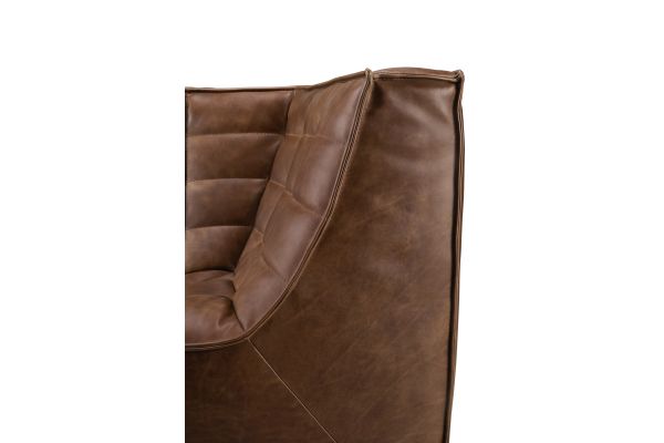 N701 MODULAR SOFA - CHESTNUT LEATHER - 90° SQUARE CORNER 91 X 91 X 76 20292