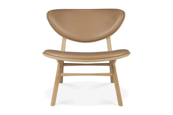 EYE LOUNGE CHAIR - VARNISHED OAK - SIENNA LEATHER 