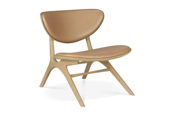EYE LOUNGE CHAIR - VARNISHED OAK - SIENNA LEATHER 