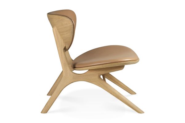 EYE LOUNGE CHAIR - VARNISHED OAK - SIENNA LEATHER 