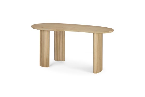 BOOMERANG DESK - VARNISHED OAK - PEBBLE SHAPE 160 
