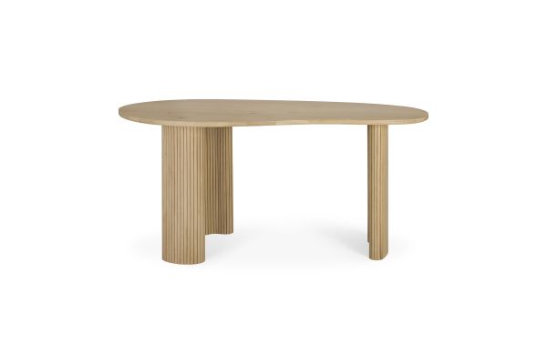 BOOMERANG DESK - VARNISHED OAK - PEBBLE SHAPE 160 