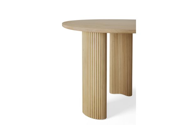 BOOMERANG DESK - VARNISHED OAK - PEBBLE SHAPE 160 