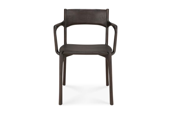 PI dining chair - varnished teak - dark brown 