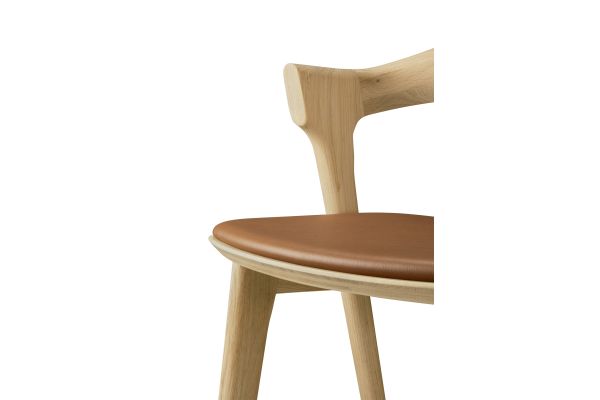 BOK BAR STOOL - VARNISHED OAK - COGNAC LEATHER 50 X 53 X 103 51563
